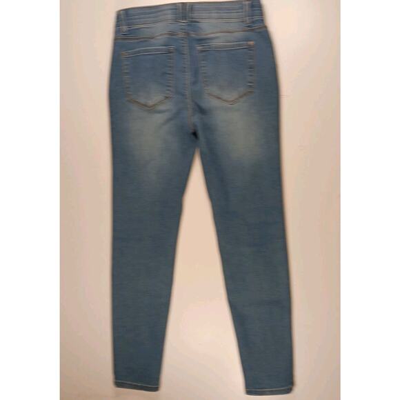 Curve Appeal Skinny Jeans Women's 8/29 Blue High Rise Elastic Waist Stretch EUC - Picture 7 of 14